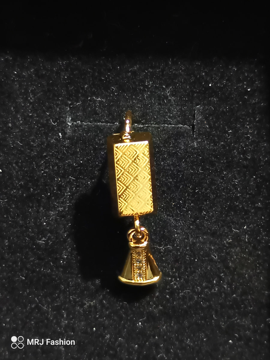 Gold-Tone Brick Dangle Earring 1