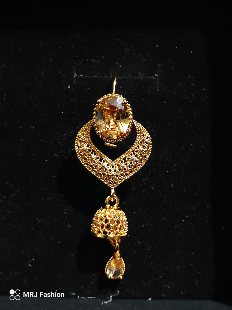 Golden Heart Jhumki Earrings 1