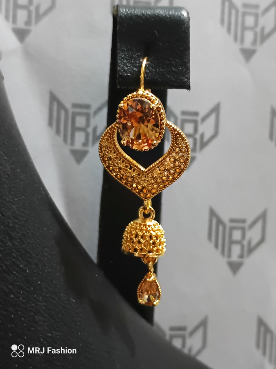 Golden Heart Jhumki Earrings 2