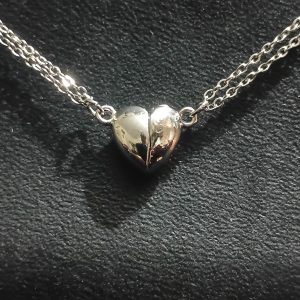 Magnetic Split Heart Double Chain Necklace