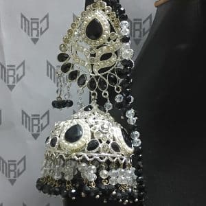 Rajasthani Jhumka Black White 1