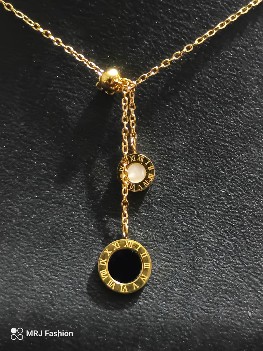 Elegant Roman Numeral Double Pendant Necklace 1 Elegant Roman Numeral Double Pendant Necklace 1