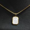 Gold Plated Mother of Pearl Pendant Necklace 1