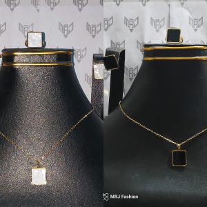 Modern Elegance Square Stone Jewelry Set